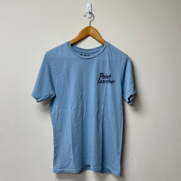 Mollusk Shirt Mens Small Blue Short Sleeve Tee Point Searcher Sailboat Graphic - Picture 1 of 3